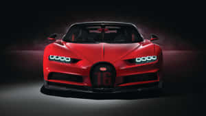 Luxury Sports Icon: The Blazingly Bright Neon Bugatti Wallpaper