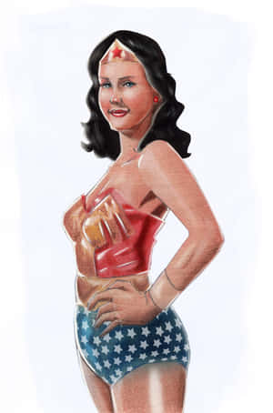 Lynda Carter Wonder Woman Illustration Wallpaper