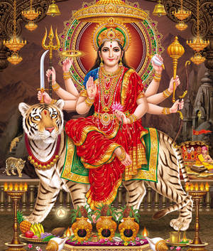 Maa Sherawali Goddess Temple Poster Wallpaper