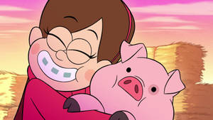 Mabel Embracing Waddles Wallpaper