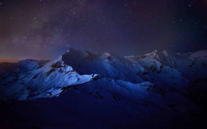 Macbook Pro Night Sky Icy Mountains Wallpaper