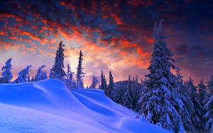 Macbook Pro Winter Sunset Wallpaper