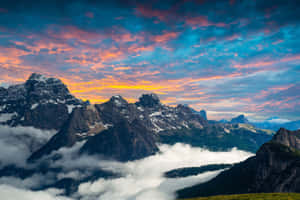 Macbook Retina With Foggy Mountains Wallpaper