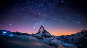 Macbook Retina With Stars Above Mountain Wallpaper