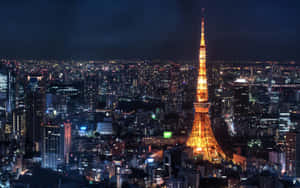 Macbook Retina With Tokyo Tower Wallpaper