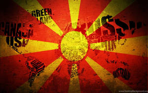 Macedonia Flag With Countries Names Wallpaper