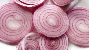 Macro Shot Fresh Sliced Red Onions Wallpaper