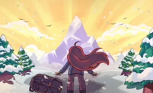 Madeline Scaling Celeste Mountain Wallpaper