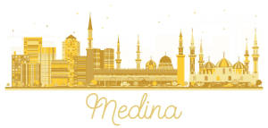 Madina City In Golden Graphic Art Wallpaper