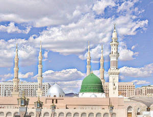 Madina's Prophet Mosque Towers Wallpaper