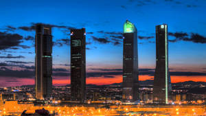 Madrid Cuatro Torres Skyline Wallpaper