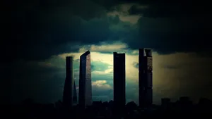 Madrid Spain Cuatro Torres Silhouette Wallpaper