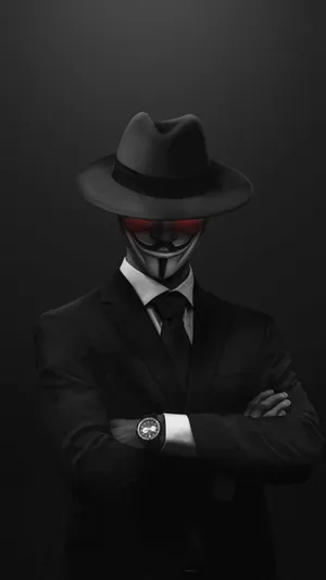 Mafia Wearing Anonymous Mask Wallpaper