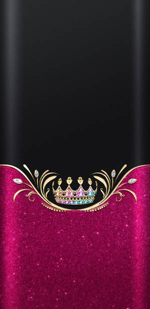 Magenta Glitter Queen Girly Wallpaper