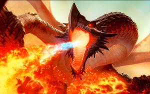 Magic The Gathering Dragon Breathing Fire Wallpaper