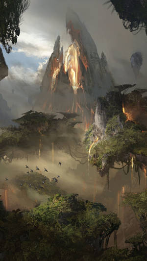 Magic The Gathering Forest Mountain Top Wallpaper
