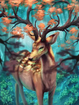 Magical Deer Patronus Painting Wallpaper