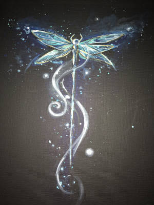Magical Dragonfly Painting Wallpaper