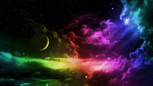 Magical Rainbow Galaxy Background Wallpaper