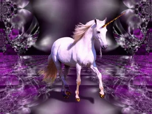 Magical Unicorn Purple Wallpaper