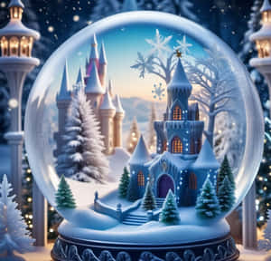 Magical Winter Snow Globe Wallpaper