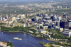 Magnificent Aerial View Of Ottawa Wallpaper