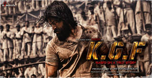 Magnificent Stance Of Rocking Star Yash From Kgf Wallpaper