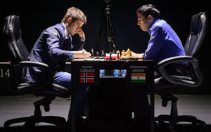 Magnus Carlsen And Viswanathan Anand Wallpaper