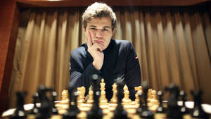 Magnus Carlsen Chess Board Wallpaper
