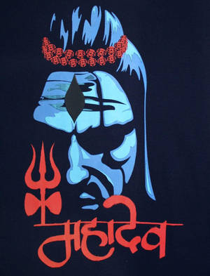 Mahakaal Blue Painting Head Shot Hd Wallpaper