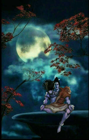 Mahakaal Meditating By Cliffs Hd Wallpaper