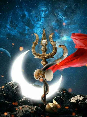 Mahakaal Trishula And Damaru Hd Wallpaper