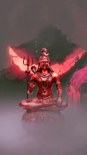 Mahakal Angry In Red Wallpaper
