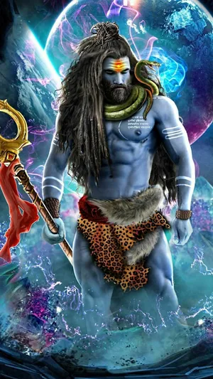 Mahakal Angry With Lights Wallpaper
