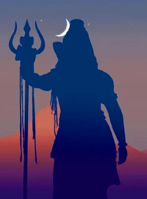 Mahakal Blue Figure Wallpaper