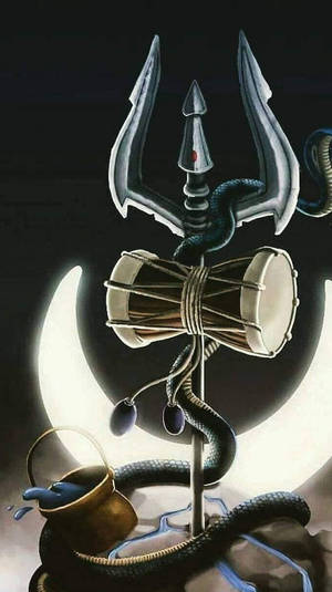 Mahakal Trishula Moon Wallpaper