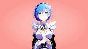 Maid Rem In Pink Aesthetic Wallpaper
