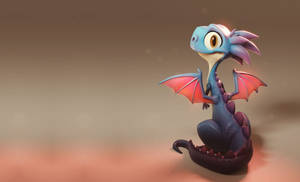 Majestic 3d Rendered Baby Dragon Wallpaper