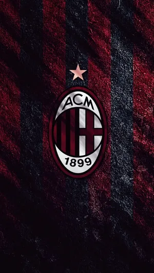 Majestic Ac Milan Logo On Dark Textured Background Wallpaper