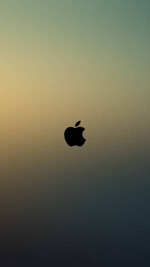 Majestic Black Apple Logo Glowing On A Dark Gradient Backdrop Wallpaper