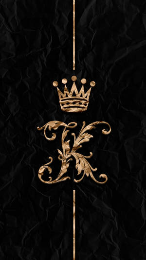 Majestic Black King Crown And Letter K Wallpaper