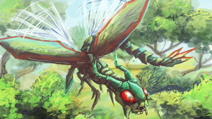 Majestic Flygon In Realistic Rendering Wallpaper