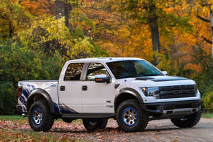 Majestic Ford Raptor With Black Carbon Hood Wallpaper