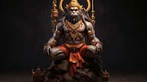 Majestic Hanuman Statue Wallpaper