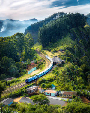 Majestic Hill View Train Journey Wallpaper