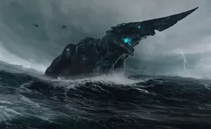 Majestic Kaiju Monster Unleashing Havoc Wallpaper