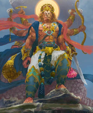 Majestic Lord Narasimha Art Wallpaper