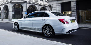 Majestic Mercedes Benz C300 On The Move Wallpaper