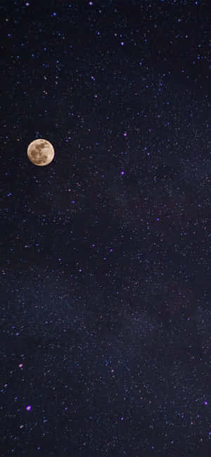 Majestic Moon And Stars Light Up The Night Sky Wallpaper