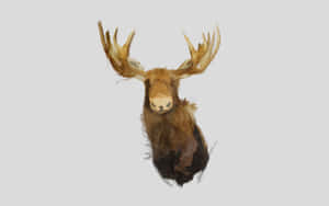 Majestic Moose Watercolor Artwork Wallpaper